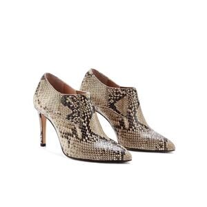 NWB INEZ Marisol 90 Natural Snake Emboss Ankle Boot Bootie Sz 5 Tan Black Python
